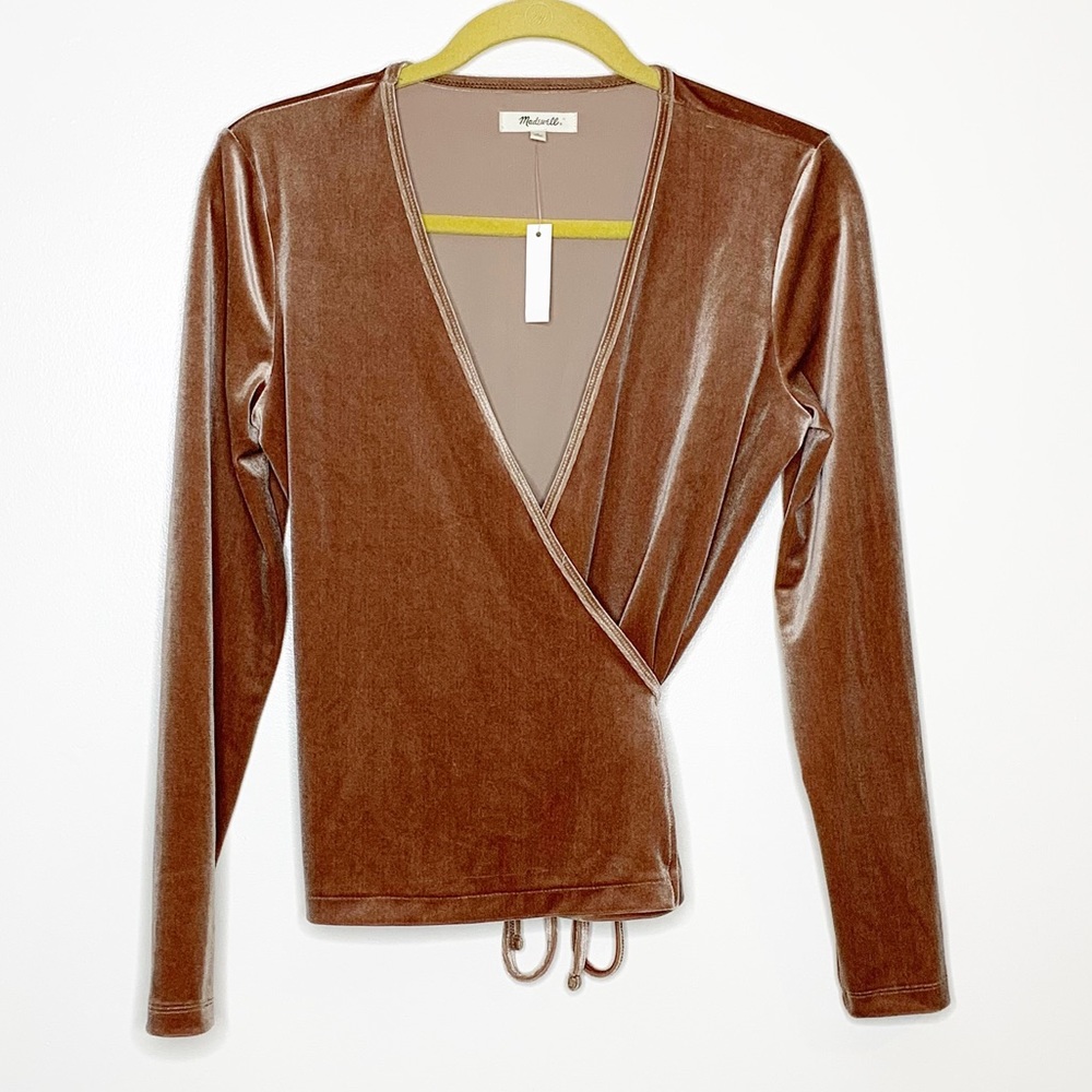 Madewell NWT velvet wrap top